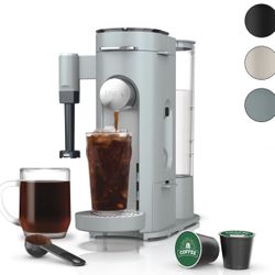 Ninja Single-Serve Coffee Maker, Pods & Grounds, 6-oz. Cup to 24-oz. Travel Mug Sizes, PB051GB K-Cup Pod Compatible, Built-In Milk Frother, Iced Coffe
