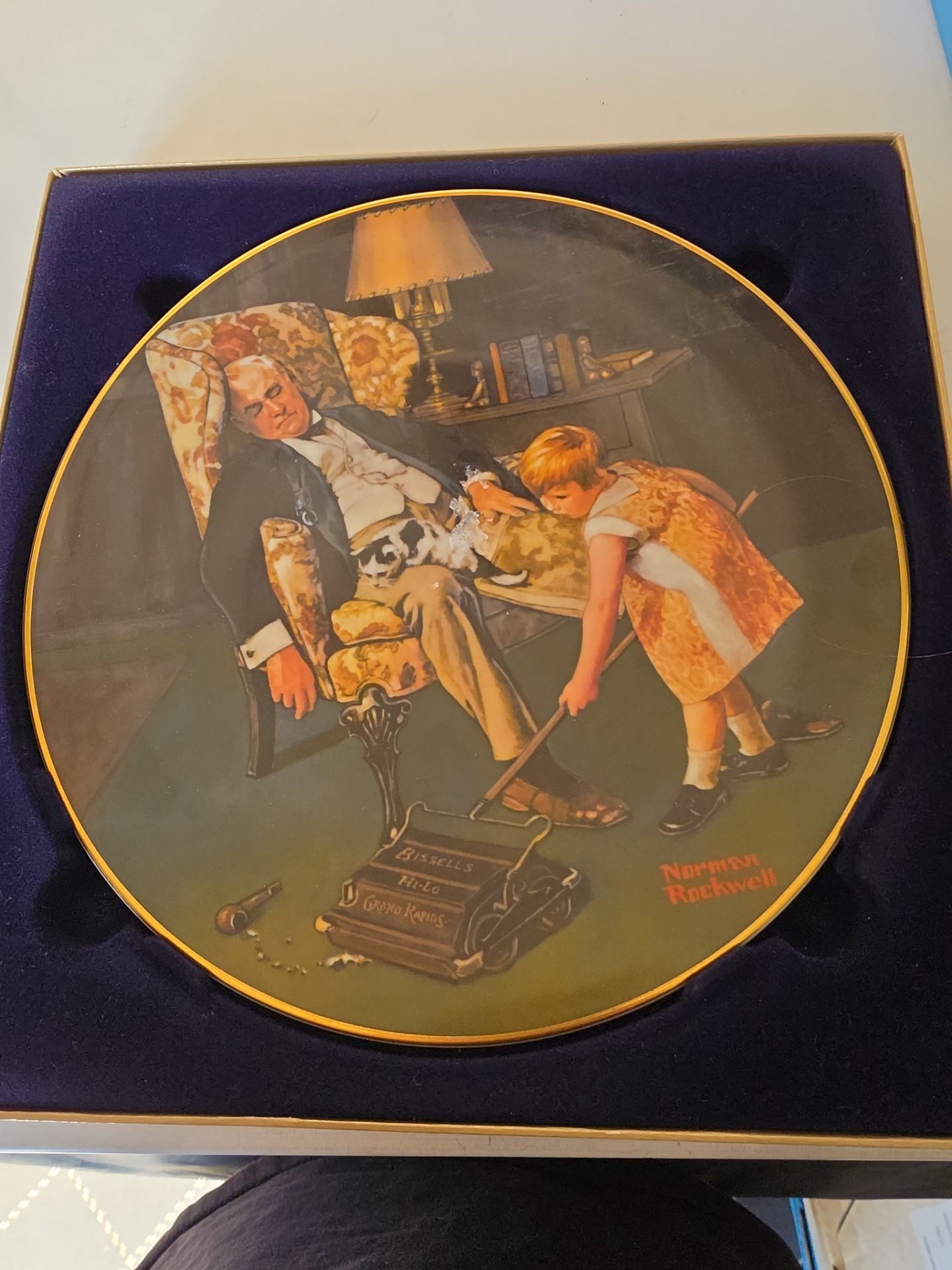 Norman Rockwells " Grandpa's Guardian" plate