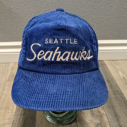 Vintage NFL Seattle Seahawks Sports Specialties The Cord Hat Corduroy Cap Script