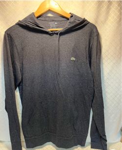 Lacoste Men's Dark Gray Pullover Hoodie  With Front Pocket SZ 4 (M)