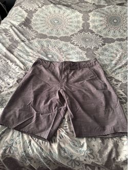 O'Neill Men's Gray Hybrid Walk Shorts Solid Flat Front Zip Pockets Stretch