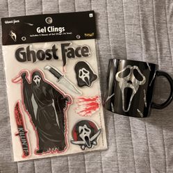 Ghost Face Gel Clings & Glass Mug