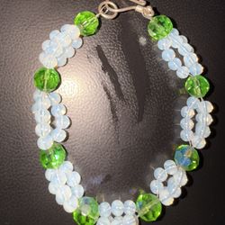 Aurora Borealis Sterling Silver Beaded Bracelet 