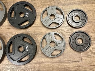 BRAND NEW Set Of Olympic Cast Iron Weight Plates  from 5s to 45s  Pounds [Total: 240 lbs]