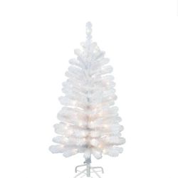 4ft pre lit white Christmas tree