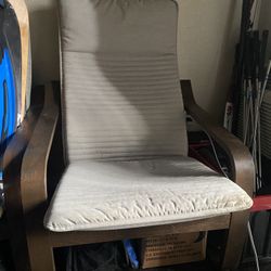 IKEA POÄNG Armchair, brown/Knisa light beige