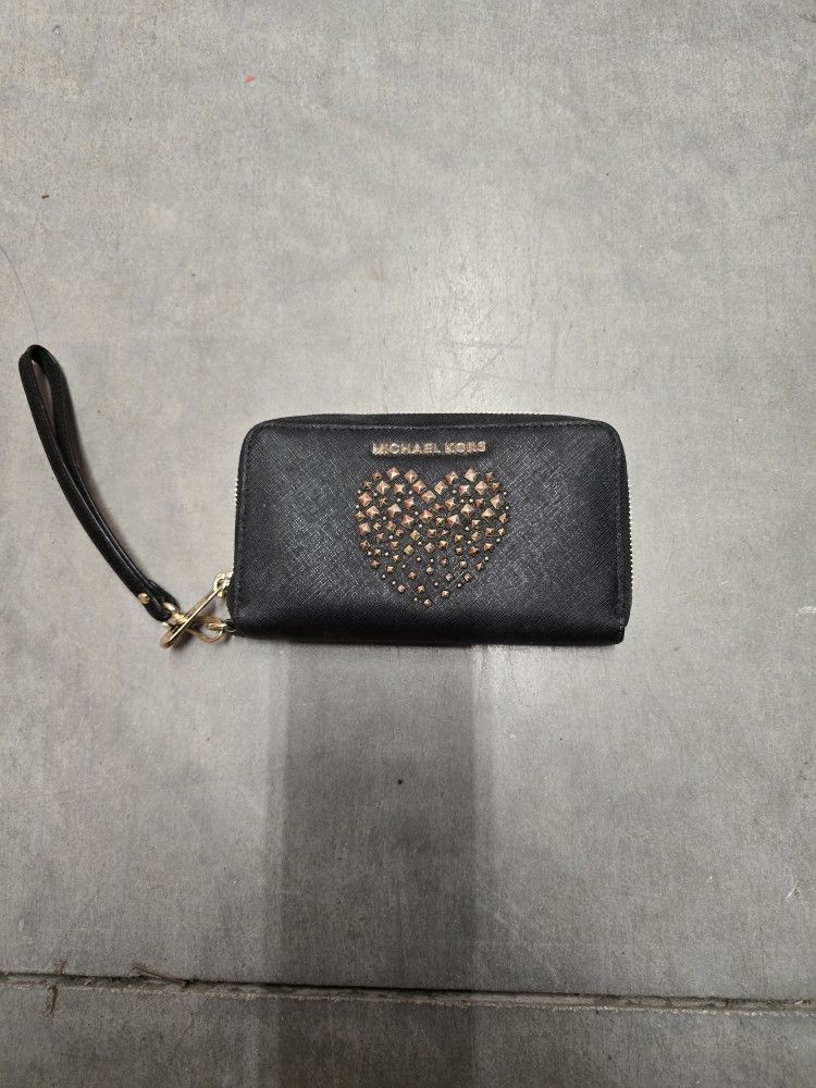 Michael Kors Black Leather Clutch