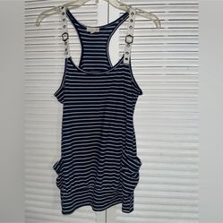 Mine Striped Blue White Tank Top Size Medium Women’s 