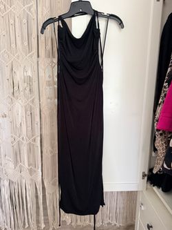 Forever 21 Black Draped Cowl Neck Maxi Dress