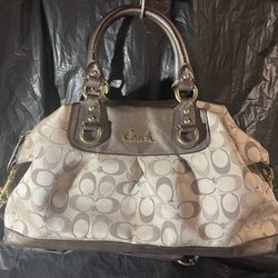 Coach Ashley Signature Metallic Satchel Handbag