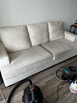 White Bouclé Couch