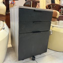 Grey Oak /  Black 3 Drawer Desk