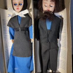 Amish Girl & Boy In Box