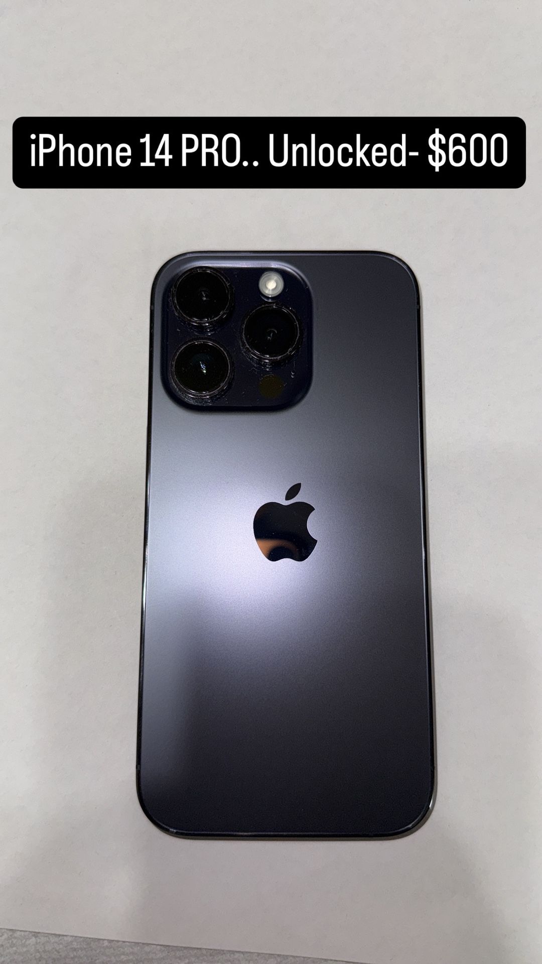 iPhone 14 Pro. Deep Purple…. 100% Unlocked.. Excellent Battery Health.. $600