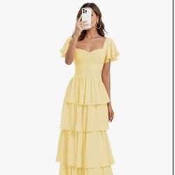 Yellow Formal Maxi Dress  Brand New With Tags Attached 
