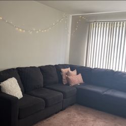 Large Black Sectional Couch