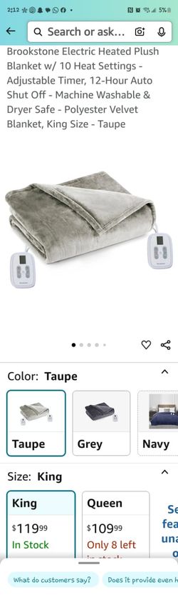 Brookstone Electric Heated Plush Blanket 