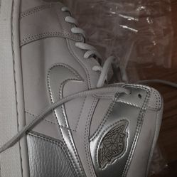 Nike Air Jordan 1 Grey Silver Mens Size 11
