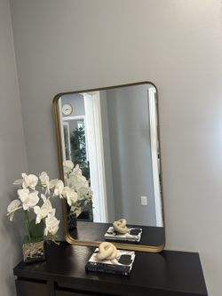 Gold Metal Framed Mirror