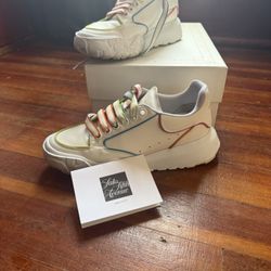 Alexander McQueen New Court Sneakers – White with Multicolor Accents