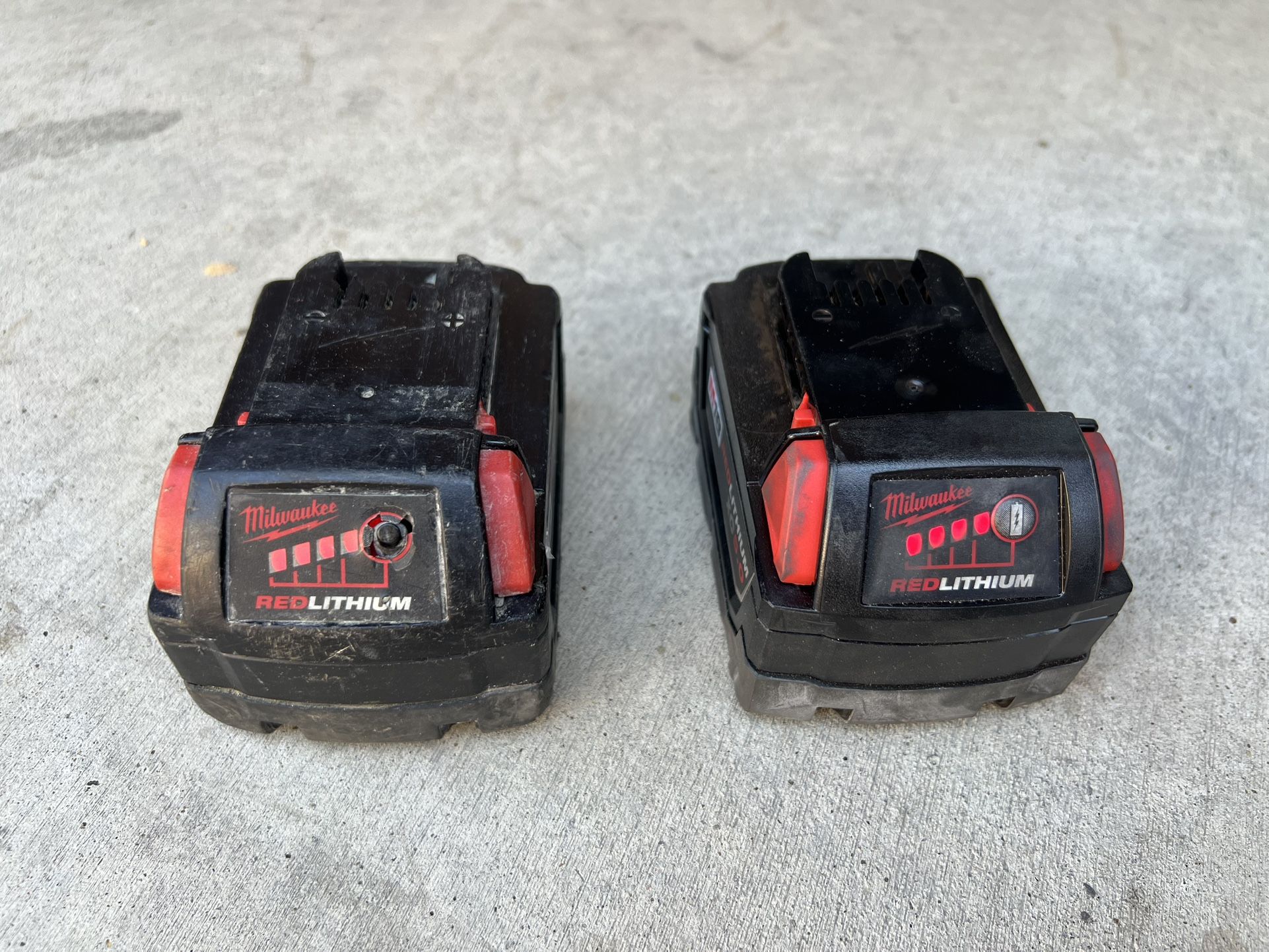 2 Milwaukee Batteries 
