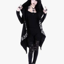 Goth Oversized Hooded Cardigan