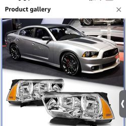 New in box Chrome Housing Amber Corner Turn Signal Headlights fit for 2011 2012 2013 2014 Dodge Charger R/T SE SRT8 SXT Plus Persuit Sedan （CHROME+AMB
