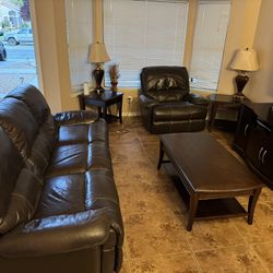 Electric Recliner Couch  And Tables 