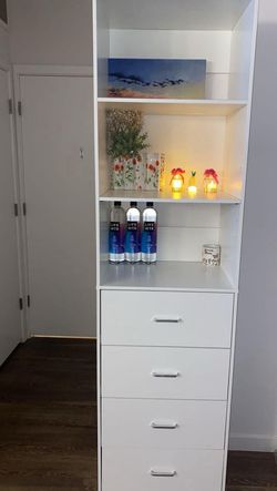 White Shelf/Dresser Combo Unit