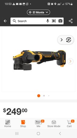 20V MAX Cordless Brushless 4.5 - 5 in. Paddle Switch Angle Grinder with FLEXVOLT ADVANTAGE (Tool Only)
(566)