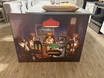 Dog Play Poker Canvas