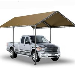 Carport 10x20ft Heavy Duty Car Canopy, Portable Garage, Outdoor Cars Shelter Storage Shed, All-Season Cars Tent Car Port (Yellow)