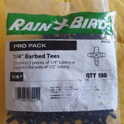 Rainbird 1/4" Barbed Tees 100ct