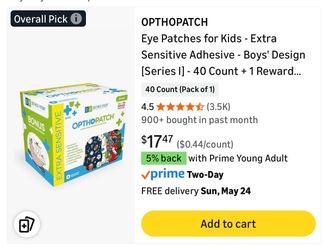 ORTHOPATCH Eye Patches for Kids Extra Sensitive Adhesive Boys Design 28Count
