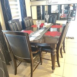 6 Chair Dinning Set Wit Extension + 4 Extra Chairs 