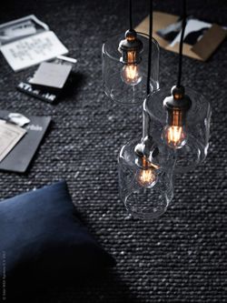 2 Ikea Klovan Pendant Lamps + Hemma Cords