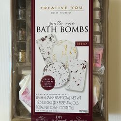 DIY: Bath-Bomb Kit - Gentle Rose Hypoallergenic, 3 Different shapes and sizes