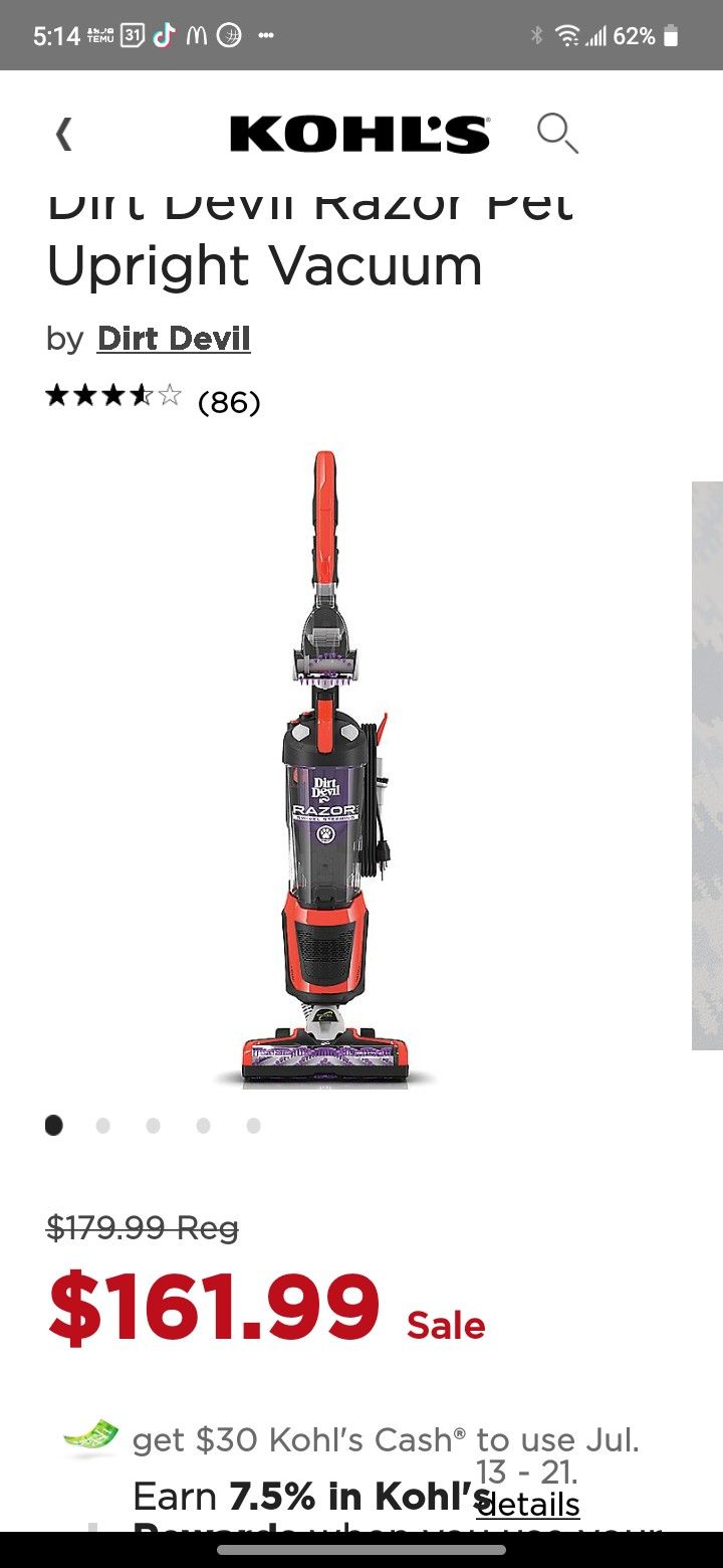 Dirt Devil Razor Pet Vacuum