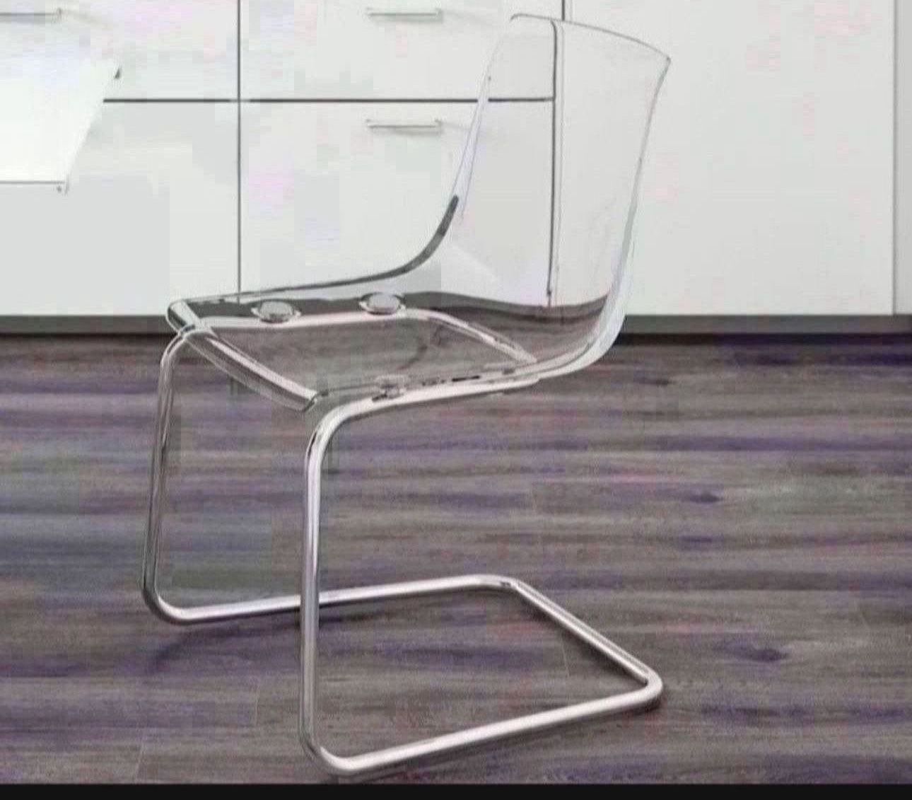 Tobias clear chrome plated chair - Barely Used -