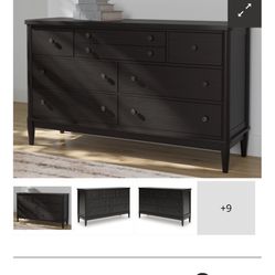 $300 Ashley Portdown 8 Drawer Dresser w/  Mirror and End Table