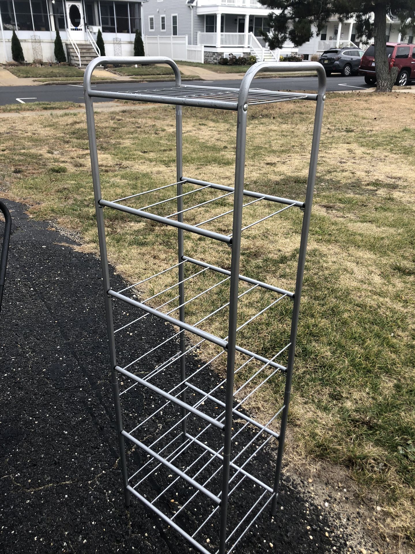 Silver Metal Shelving Unit