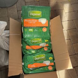 3 Packages large Depend Diapers
