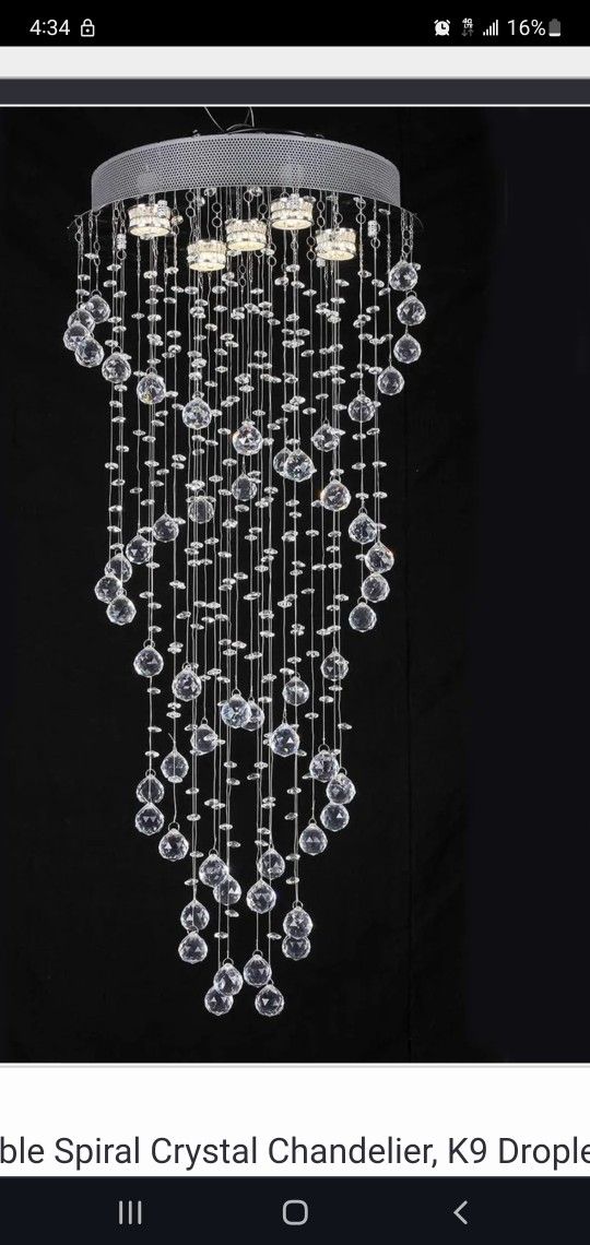 Rain Drop Spiral Crystal Chandelier,New Products : American Fashion Style Bags On Sale