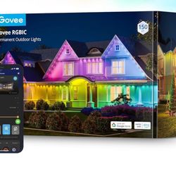 Govee Permanent Outdoor Lights, Smart RGBIC Outdoor Lights with 75 Scene Modes, 150ft with 108 LED Eaves Lights IP67 Waterproof for Christmas Decorati