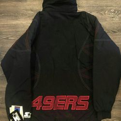 NEW Vintage 90s San Francisco 49ers Starter Hooded Jacket Parka Size Large