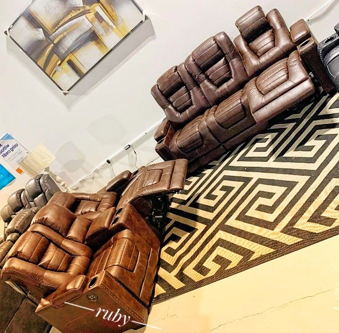 Brown Color Reclining Owners Box Spring Thyme Sofa And Loveseat Set | Living Room Furniture Set @ Fast Delivery 🚚