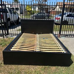 Black ikea malm queen bed frame