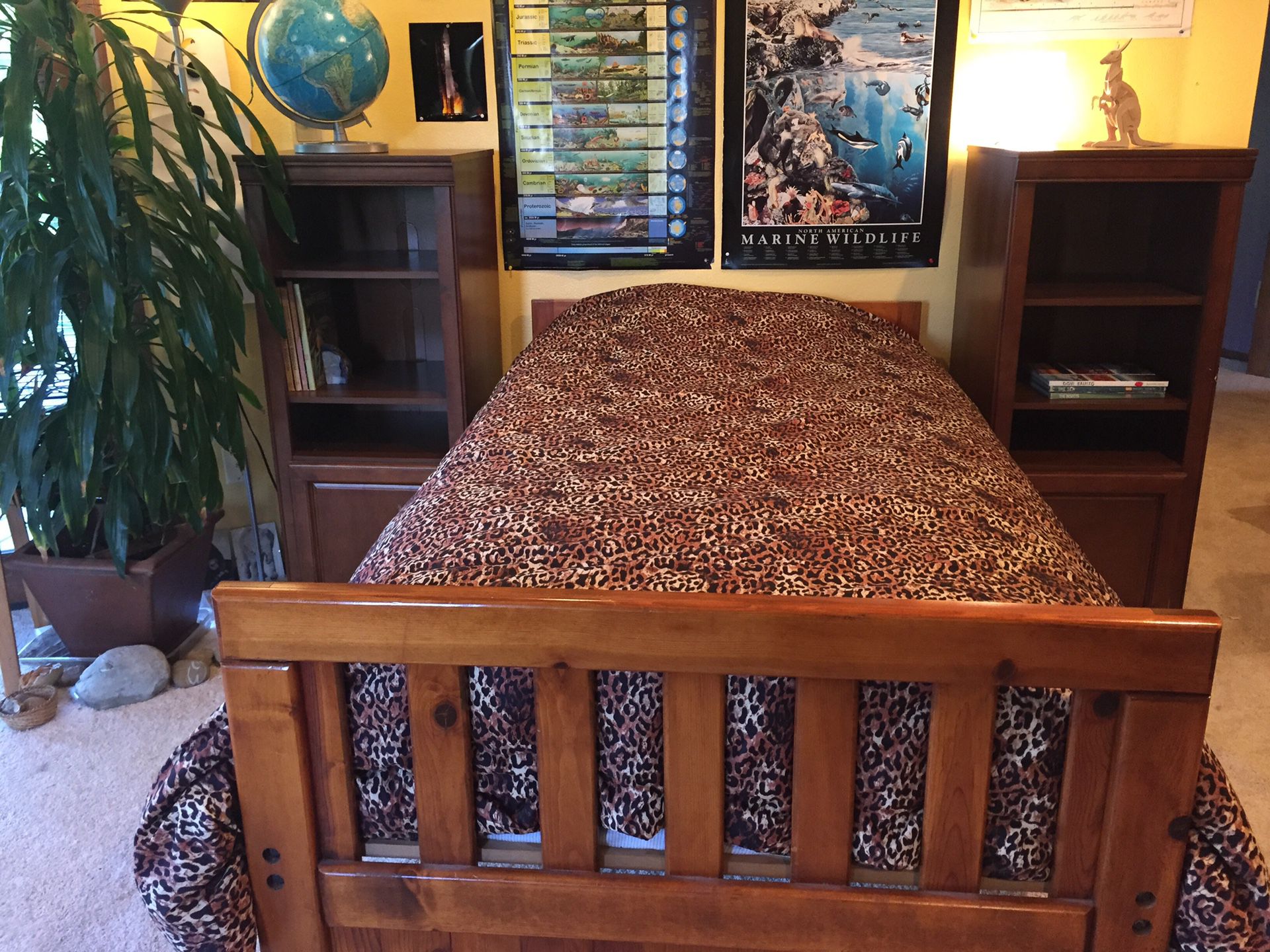 Twin size captain bed with mattress - price reduced