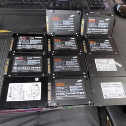 Lot of (11) Mixed Major Brand 512GB 2.5" SSD Solid State Drives -Tested