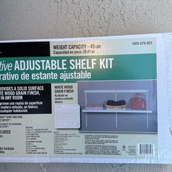Everbilt complete adjustable wood grained wire shelf kit